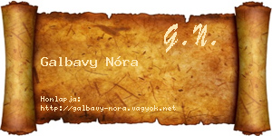 Galbavy Nóra névjegykártya